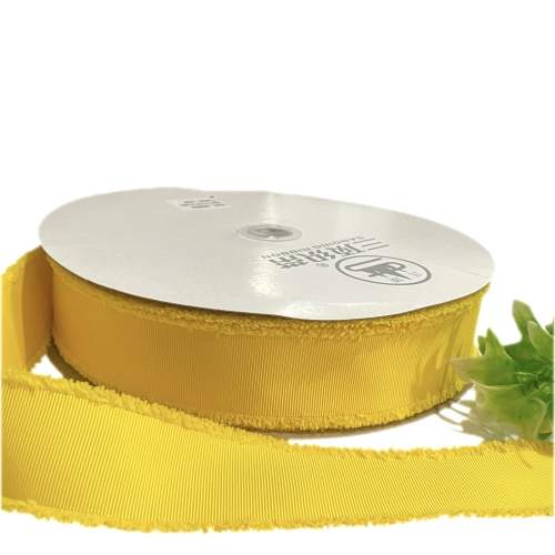 Fita de Gorgorão Sanding BORDAS DESFIADA de 38mm Por metro - Amarelo Sol 115