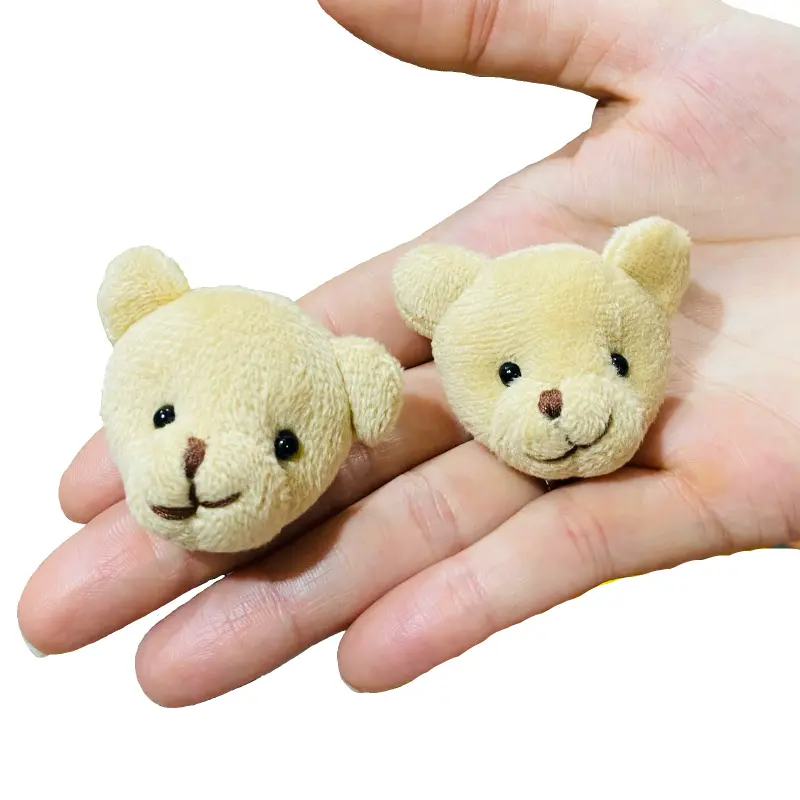 Apliques Cabeça de Ursinho de Pelúcia de 3,5cm X 5cm uma Unidade - Marron Claro
