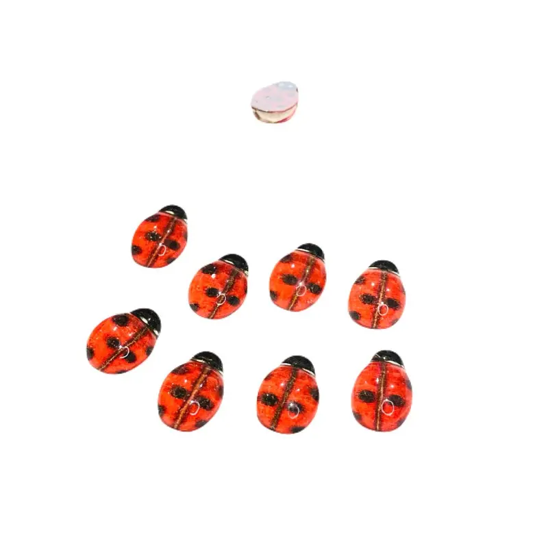 Aplique em Acrilico Joaninha 1cm X 1,5cm - vermelha