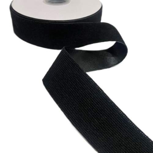 Fita de Veludo Cotelê (Dupla face) de 38mm (Venda Por Metros) - Preto