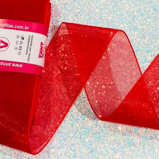 Fita de Organza 10m - Vermelho 26