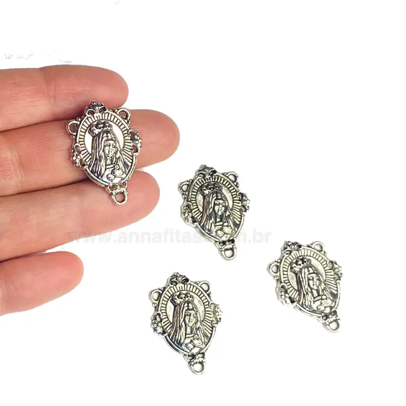 Entremeio para terços IMACULADA em Metal tamanho 28x20mm cor PRATA