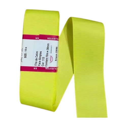 Fita de gorgurão Sanding 10m - Amarelo Neon 113
