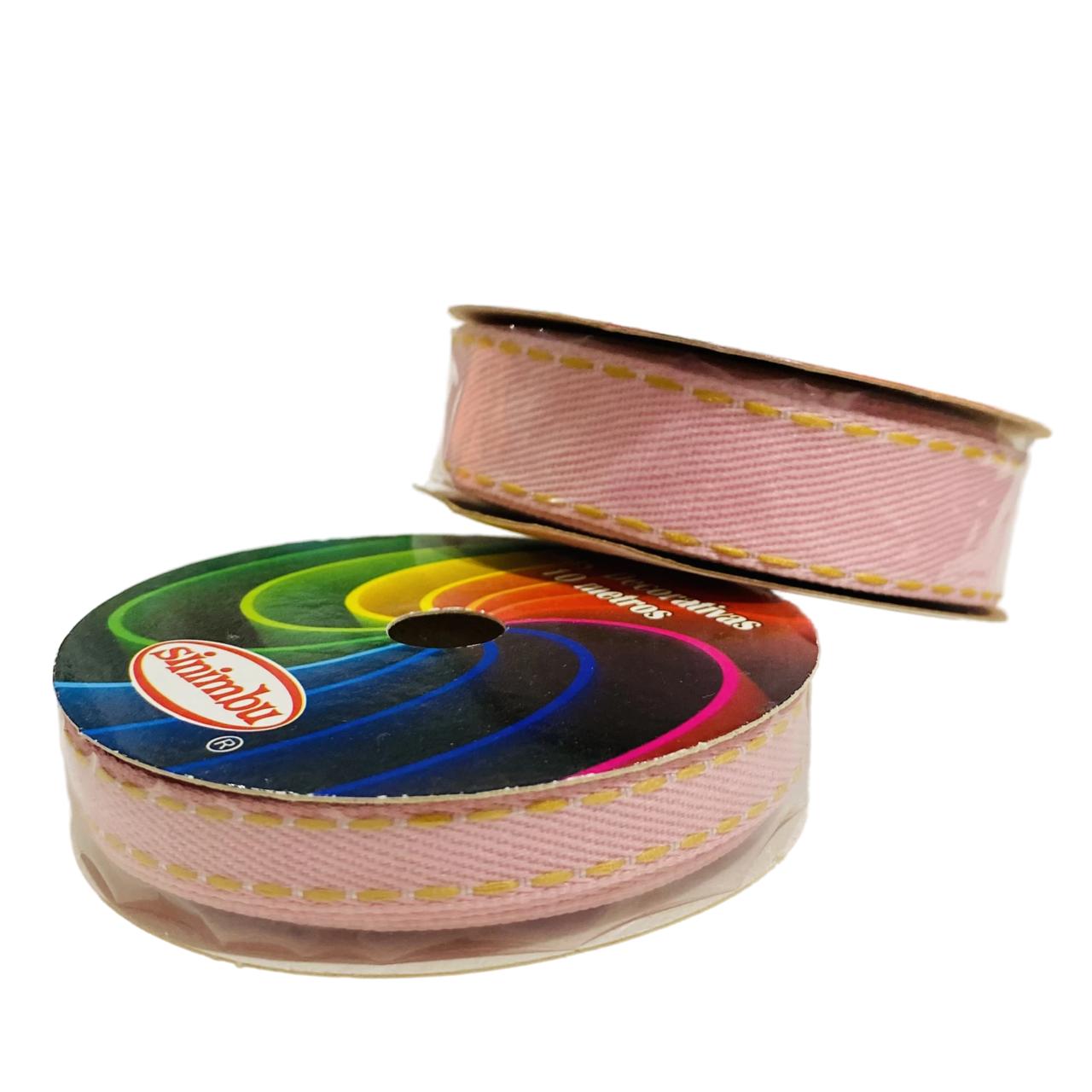 Fita Jeans Pesponto Marron 10m - Rosa Princesa 142