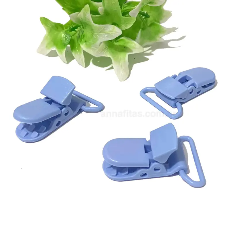 Clipes Jacaré para Prendedor de Chupeta de 1,5x3,8 cm AZUL CLARO - Azul Claro 180