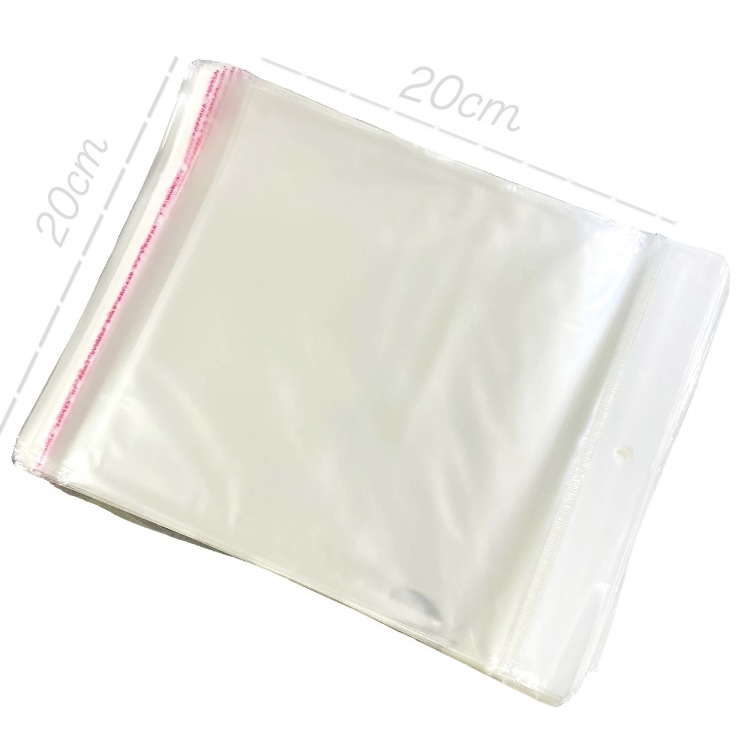 Embalagem Adesiva transparente 20cm X 20cm com Furo 100 unidades