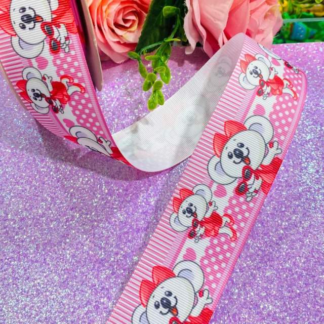 Fita de gorgorão Personalizada de 38mm - P_Lilica Fundo Rosa