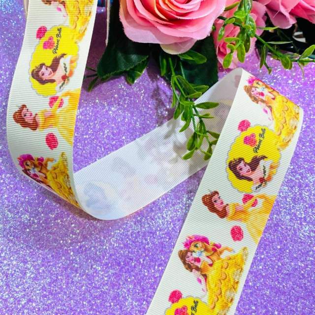 Fita de gorgorão Personalizada de 38mm - P_Princesa Bela