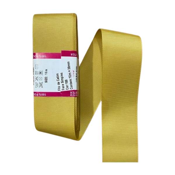 Fita de gorgurão Sanding 10m - Dourada 189