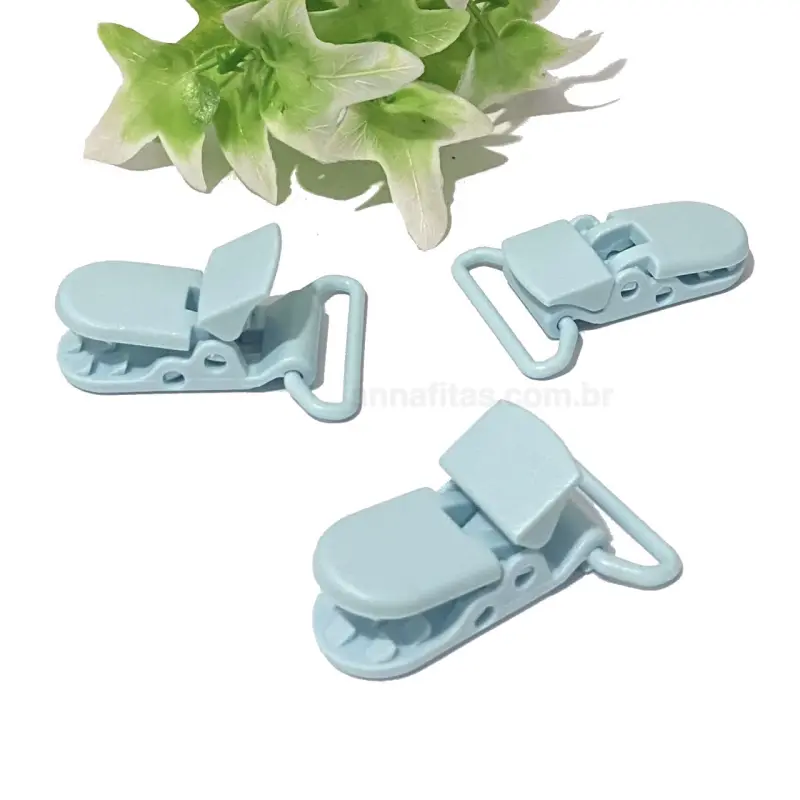 Clipes Jacaré para Prendedor de Chupeta de 1,5x3,8 cm AZUL BEBÊ - Azul Bebê