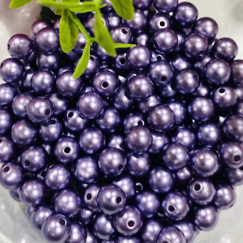 Pérolas Inteiras em ABS com Furo Passante de 8mm - Cor - 248 Açaí