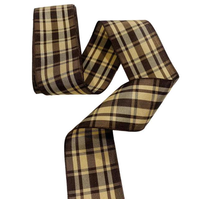 Fita Xadrez com 5 Metros - Marron e Dourado