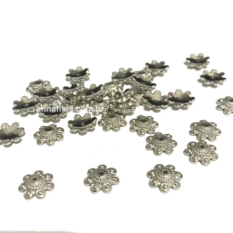 Tulipas ABS NÍQUEL modelo flor de 12mm com 10g aproximadamente 70 unidades - Prata