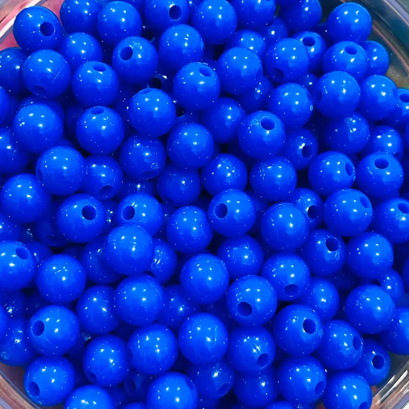 Bolas Leitosas Furo Passante para Pulseiras ou Colares - Azul Royal 60
