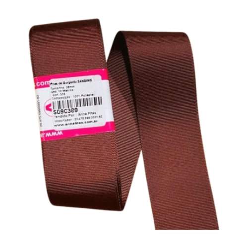 Fita de gorgurão Sanding 10m - Marron Chocolate 309