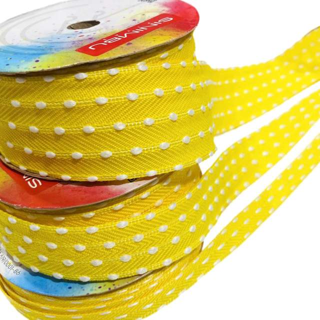 Fita Sinimbu Pompom Branco 1937 10m - Amarelo