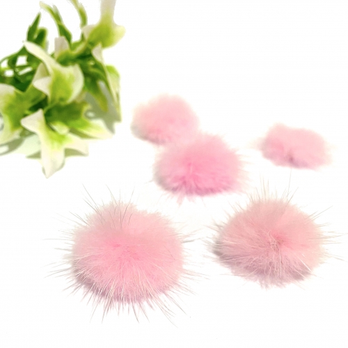 Meio Pompom de Pelúcia - Rosa Princesa