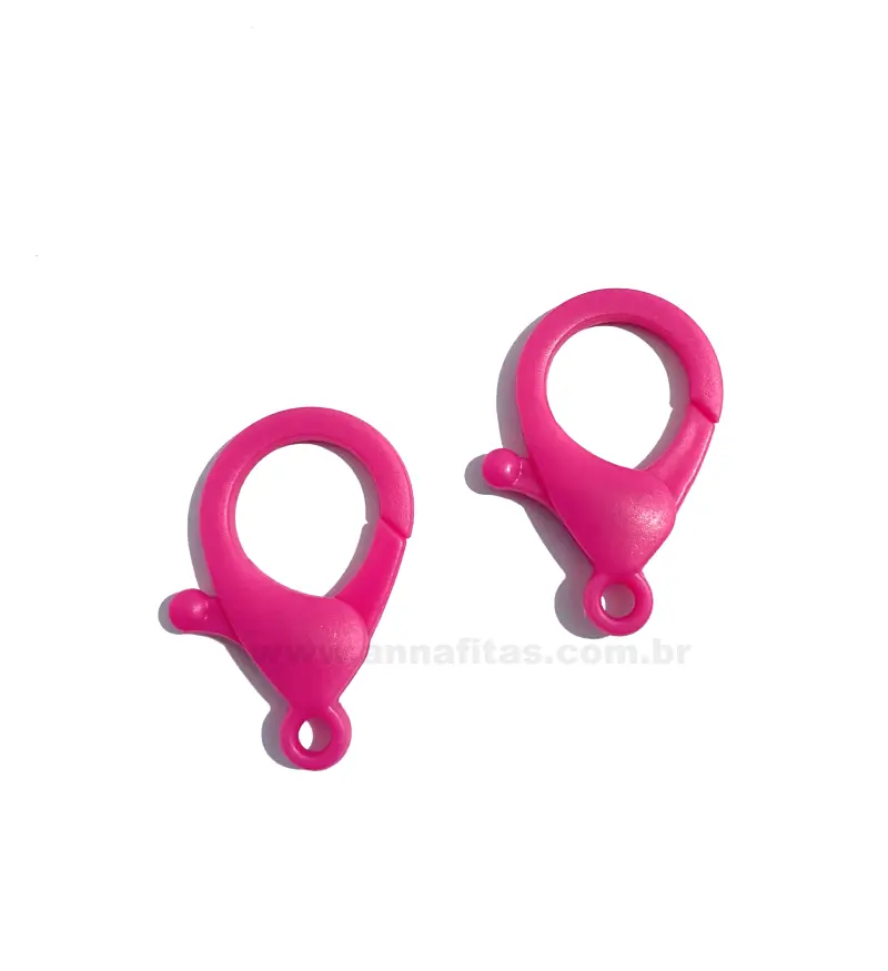 Mosquetão Fecho Lagosta em Plastico para Pulseira 2 unidades de 3,5cm ROSA PINK