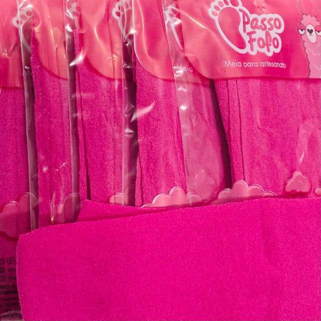Meia de Seda Passo Fofo Lisa para artesanato - 36 - Rosa Pink
