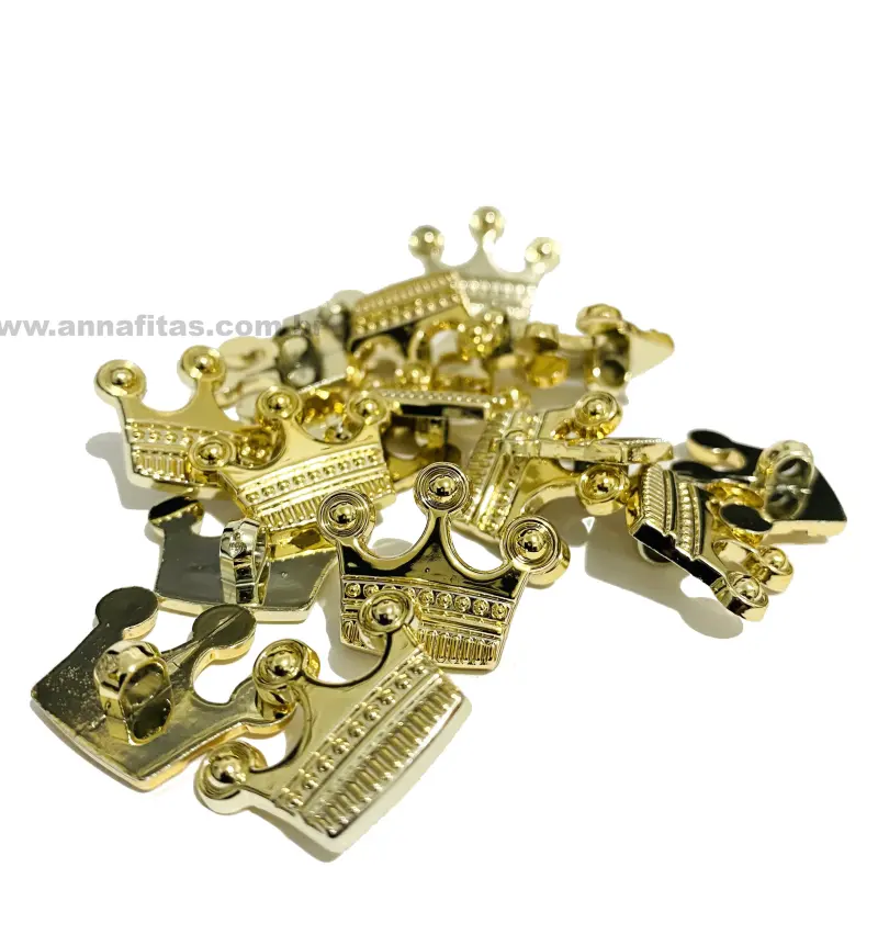 Botão Para Aplique em Coroa Dourada / Tamanho 11,05 mm a Unidade Ref - BT220C - Dourado