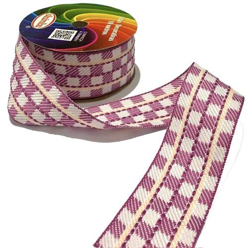 Fita Xadrez Sinimbu de inverno de 38mm - Violeta 177