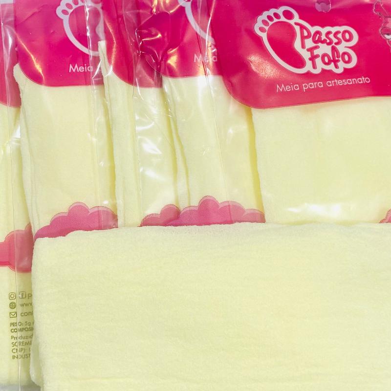 Meia de Seda Passo Fofo Lisa para artesanato - 43 - Amarelo Candy