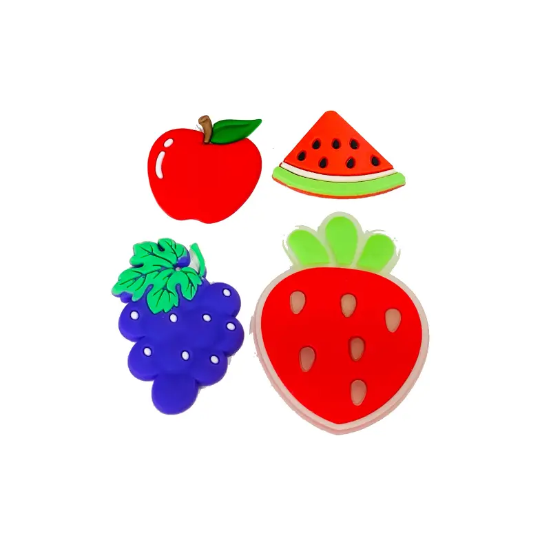 Aplique de Silicone Emborrachado Frutas Cacho de Uva 4cm X 3cm - Roxo