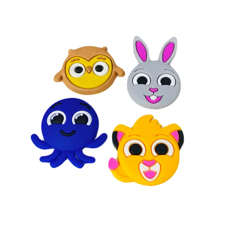 Aplique de Silicone Emborrachado Bolo Fofo Leão 3,5cm X 3,5cm - Laranja
