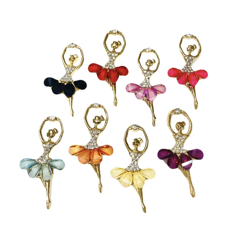 Bailarina de Metal com Strass 5,5cm X 3cm Roxa - Roxo