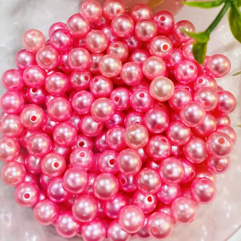 Pérolas Inteiras em ABS com Furo Passante de 3mm - Cor - 26 Rosa Bebê