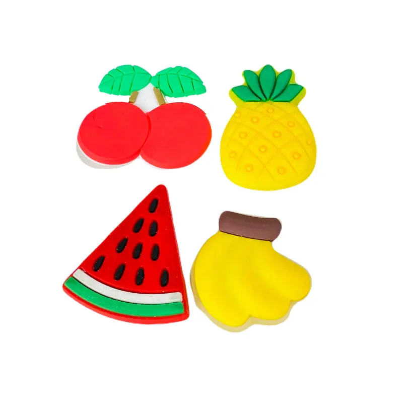 Aplique de Silicone Emborrachado Frutas Fatia de Melancia  3cm X 2,8cm - vermelha