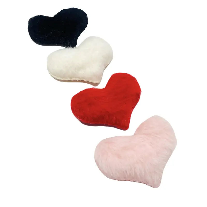 Aplique Coração de Pelúcia de 4,5cm X 5,5cm Rosa Princesa