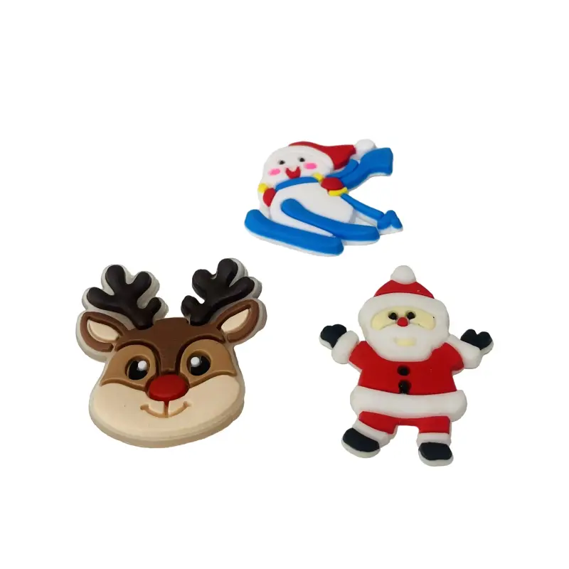Aplique de Silicone Emborrachado Natal de 3cm X 3cm - Papai Noel