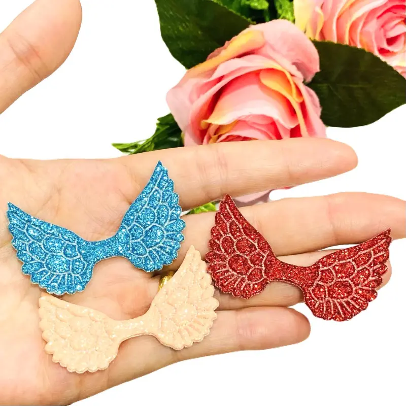 Aplique de Tecido Asa de Glitter de 3,4cm X 5,2cm - Asa com Glitter