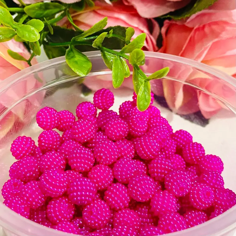Pérolas Craquelada de 10mm em ABS Pacote com 50g mais o menos 120 bolinhas Cor - Rosa Pink 230  - Perola Craquelada