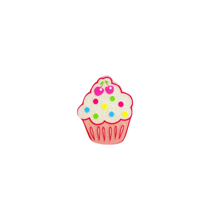 Aplique em acrílico Cupcake Rosa 3,5x3cm (Por unidade) Ref- TCOP11
