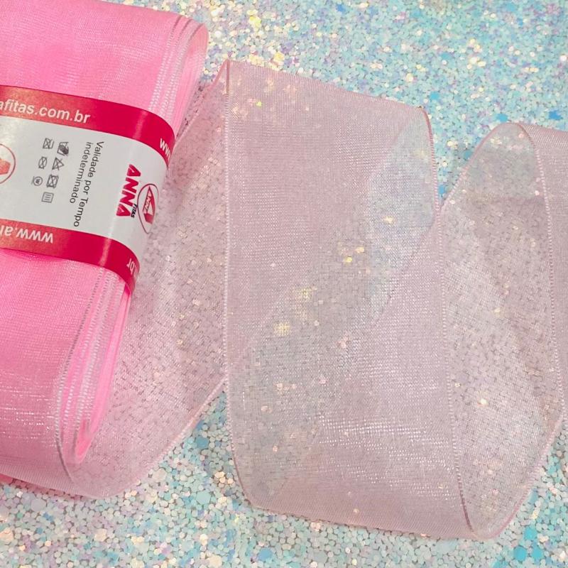 Fita de Organza 10m - Rosa Princesa 43