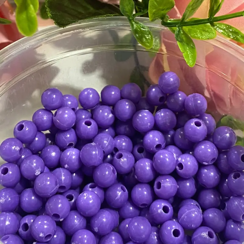 Bolas Leitosas Furo Passante para Pulseiras ou Colares (essa a qualidade é um pouco inferior) - Roxo 19