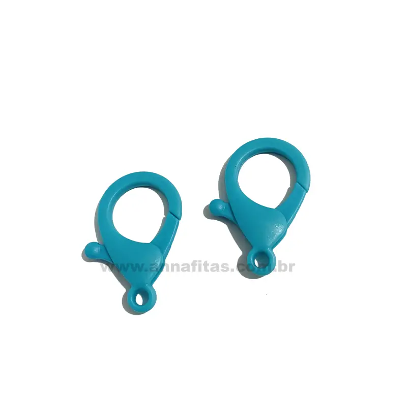 Mosquetão Fecho Lagosta em Plastico para Pulseira 2 unidades de 3,5cm AZUL TURQUESA - Azul Turquesa 20