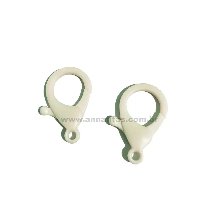 Mosquetão Fecho Lagosta em Plastico para Pulseira 2 unidades de 3,5cm BRANCO GELO