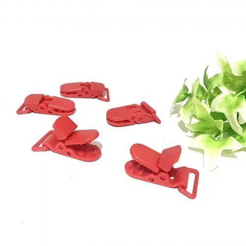 Clipes Jacaré para Prendedor de Chupeta de 1,5x3,8 cm VERMELHO - vermelha