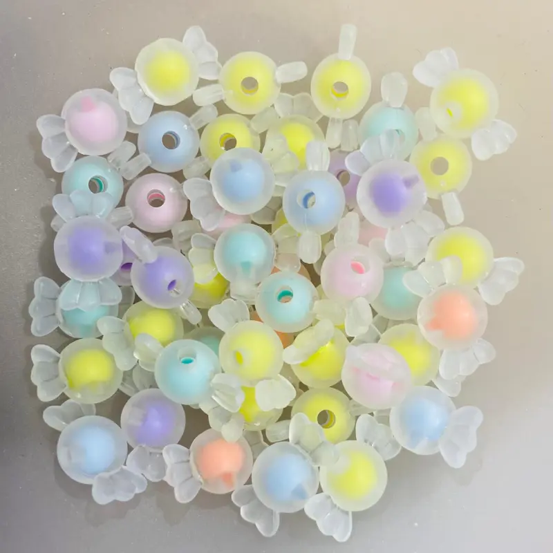 Entremeio Balinha transparente com Miolo Cores CANDY o redondo de 8,5mm x 17mm comprimento Com 25g aproximadamente 43 unds - Colorido Candy