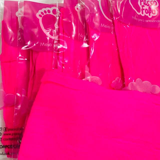 Meia de Seda Passo Fofo Lisa para artesanato - 04 - Pink Citrico