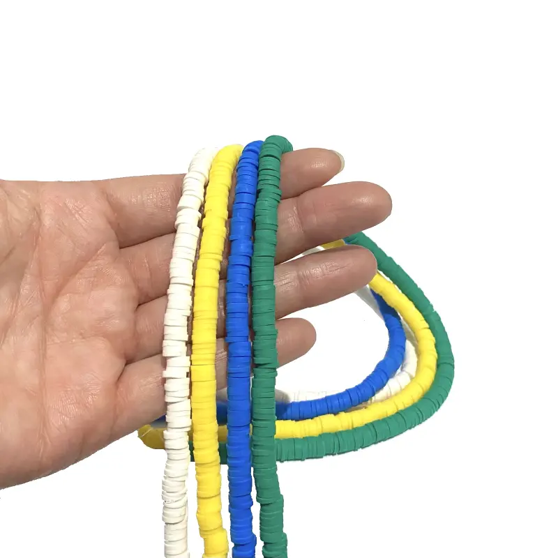 Aplique Disquinhos para Pulseiras 4 cordão das CORES DA BANDEIRA DO BRASIL Aproximadamente 400 Unds em cada cordão de 6mm - Verde Amarelo Azul e Branco