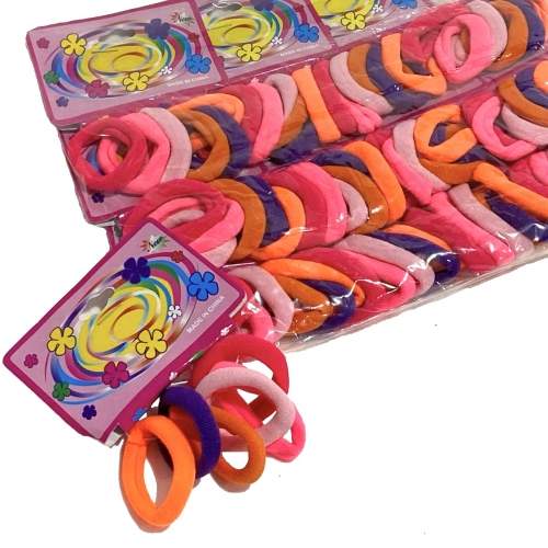 Elásticos Xuxinha Rabicó - Tons Laranja Roxo e Rosa