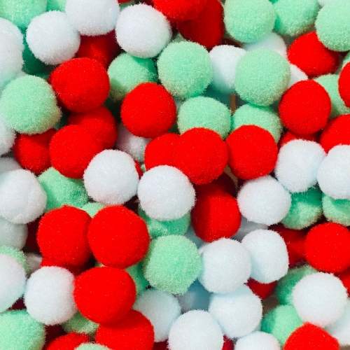 Pompom Bolinha Cores Mista - Mista Vermelho Verde Azul