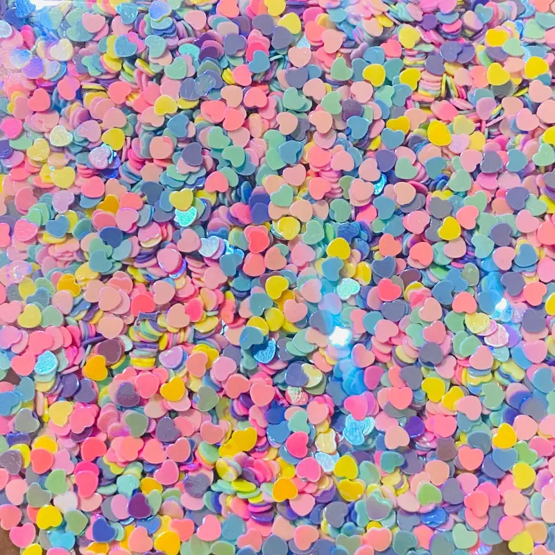 Apliques Confetes Paetê CORAÇÃO COLORIDOS de 3mm com 15 gramas