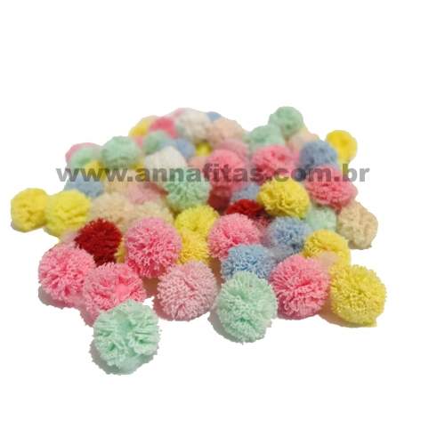 Pompom de Malha Poliéster - Colorido Candy