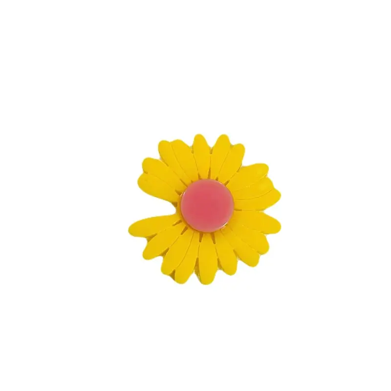 Aplique em Acrílico Flor AMARELO COM ROSA sem uma pétala 3,5cm Ref- A3785
