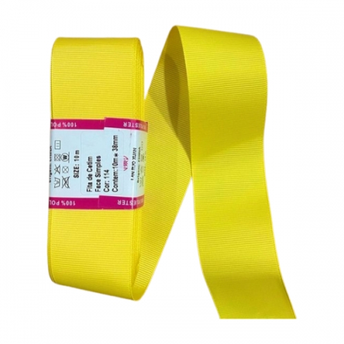 Fita de gorgurão Sanding 10m - Amarelo 114
